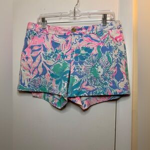 Lilly Pulitzer Pink and Blue Floral Women's Shorts